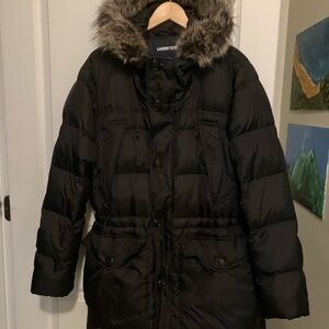Lands' End Men’s Black Down filled parka size S
